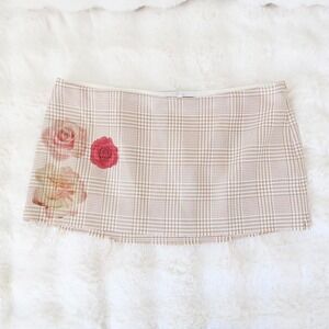 l'academie los angeles houndstooth rose mini skirt size small